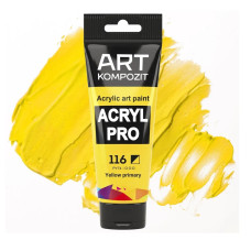 Жовта основна акрилова фарба, 75 мл., 116 Acryl PRO Kompozit