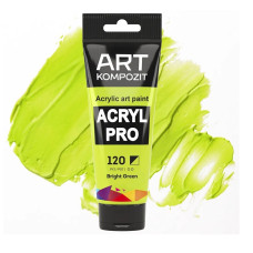 Ярко-зеленая акриловая краска, 75 мл., 120 Acryl PRO ART Kompozit