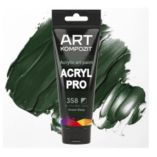 Зеленая темная акриловая краска, 75 мл., 358 Acryl PRO ART Kompozit