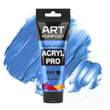 Блакитна сяюча акрилова фарба, 75 мл., 480 Acryl PRO Kompozit