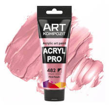 Розовая персиковая акриловая краска, 75 мл., 482 Acryl PRO ART Kompozit