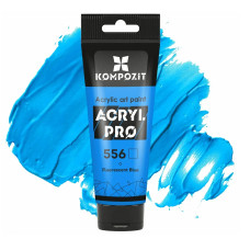 Блакитна флуоресцентна акрилова фарба, 75 мл., 556 Acryl PRO Kompozit