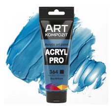 Голубая яркая акриловая краска, 75 мл., 364 Acryl PRO ART Kompozit