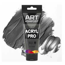 Серая темная акриловая краска, 75 мл., 511 Acryl PRO ART Kompozit