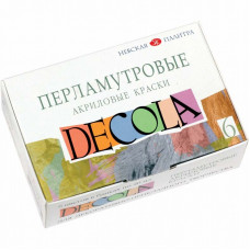 Набір акрилових перламутрових фарб, 6 кольорів по 20 мл., Decola 6541179