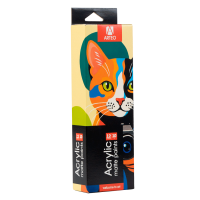 Набір акрилових фарб, 12 кольорів по 10 мл., матові, ColorСat Arteo