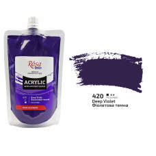 Фіолетова темна акрилова фарба, 200 мл., 420 ROSA Studio