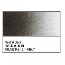 Нейтрально-черная акварельная краска, 2.5мл, ЗХК Белые Ночи 805