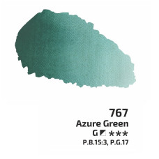 Лазурная зелёная акварельная краска, кювета 2.5 мл., ROSA Gallery 767