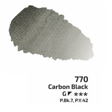 Карбонова чорна акварельна фарба, кювета 2.5 мл., ROSA Gallery 770