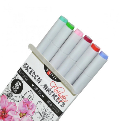 Набор маркеров, 6 цветов, Floristics SANTI sketch