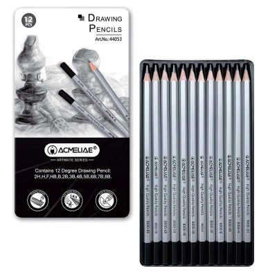 Чернографитные карандаши, 12 шт. 2Н-8В 44053 Acmeliae
