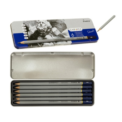 Графитные карандаши, 6 шт. HB-8B 8015 Marco