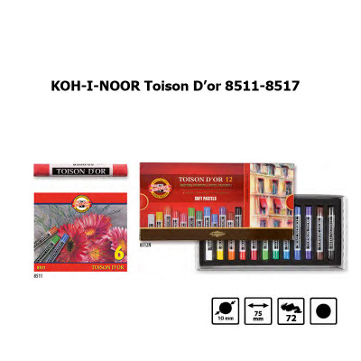 Набір сухої пастелі, 6 кольорів, м'яка, KOH-I-NOOR Toison D’or 8511