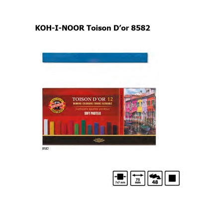 Набір сухої пастелі, 12 кольорів, м'яка, KOH-I-NOOR Toison D’or 8582