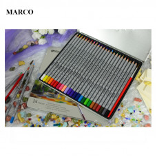 Набір акварельних олівців, 24 шт., в металевому пеналі, Marco Raffine 7120-24TN