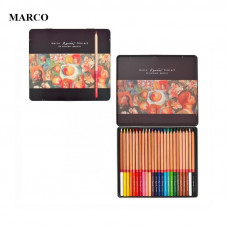 Набір кольорових олівців, 24 шт. в металевому пеналі, Marco Renoir FineArt-24-tn