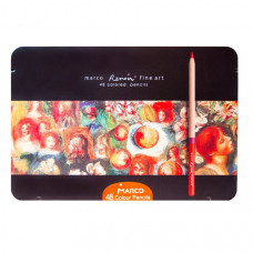 Набор профессиональных цветных карандашей, 48 шт .. В металлическом пенале, Marco Renoir. FineArt-48-tn