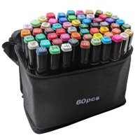 Набор скетч маркеров, 60 цветов, спиртовые, двухсторонние, Touch cool