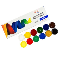 Набір гуашевих фарб, 12 кольорів по 40 мл., Classic ROSA Studio 221550