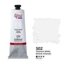 Белила титановые масляная краска, 100 мл, 502 ROSA Studio