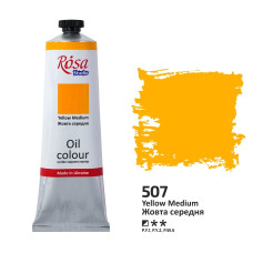 Жовта середня олійна фарба, 100 мл., 507 ROSA Studio