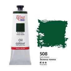 Зеленая темная масляная краска, 100 мл., 508 ROSA Studio