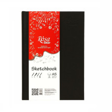 Блокнот А5, для рисунку та графіки, 96 аркушів, 100 г/м2, чорний, ROSA Studio