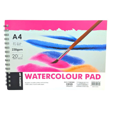 Акварельний папір, 20 л., 230гм2, A4, AN 102PB17