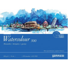 Склейка для акварели, 18*24 см., 10 л, 300 г/м2, GAMMA Watercolour (бумага Fabriano)