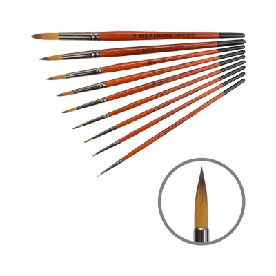 Синтетика кругла, № 2, KOLOS 1097R Carrot, коротка ручка, художній пензель