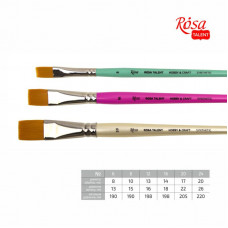 Синтетика плоская, № 12, ROSA TALENT HOBBY-CRAFT, короткая ручка, кисть для декора