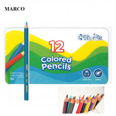 Набір кольорових олівців, 12 шт. в металевому пеналі, MARCO Colorite 1100-12TN