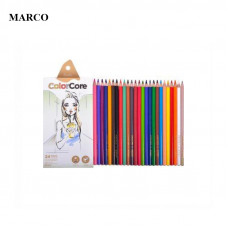 Набір кольорових олівців, 24 шт., Marco ColorCore 3130-24CB