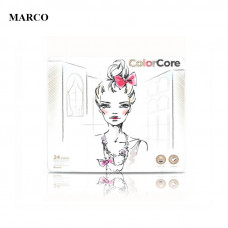 Набор цветных карандашей, 24 цвета в металлическом пенале, Marco ColorCore 3130-24TN