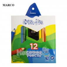 Набір кольорових олівців, 12 шт., тригранні, 9.6 мм., Marco Colorite 1450-12CB