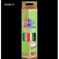 Набір кольорових тригранних олівців, 12 шт. з точилкою, Marco Jumbo 9400-12CB