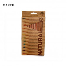 Набір кольорових олівців, 12 шт., Marco NATURAL Jumbo 6400-12CB