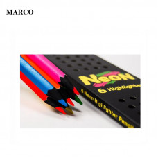 Набір кольорових олівців, 6 шт., Marco Neon 5500B-6CB