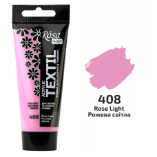 Розовая светлая акриловая краска для тканей, 60 мл., ROSA Talent