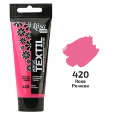 Розовая акриловая краска для тканей, 60 мл., ROSA Talent