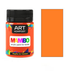 Оранжевая флуоресцентная акриловая краска для тканей, 50 мл., 83 Mambo ART Kompozit