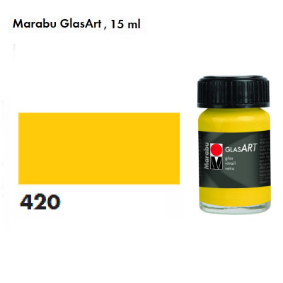 Жовта вітражна фарба, 15 мл., на основі розчинника, Marabu GlasArt