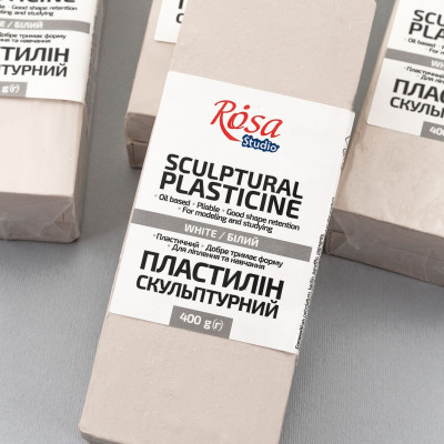 Білий пластилін скульптурний 400г. ROSA 501304