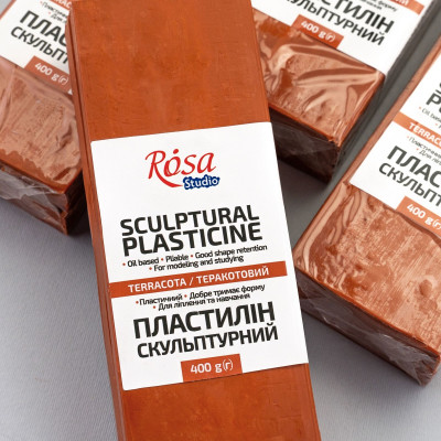 Теракотовий пластилін скульптурний 400г. ROSA 501306
