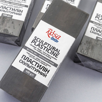 Сірий пластилін скульптурний 400г. ROSA 501307