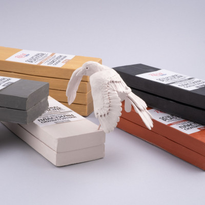 Чорний пластилін скульптурний 400г. ROSA 501302